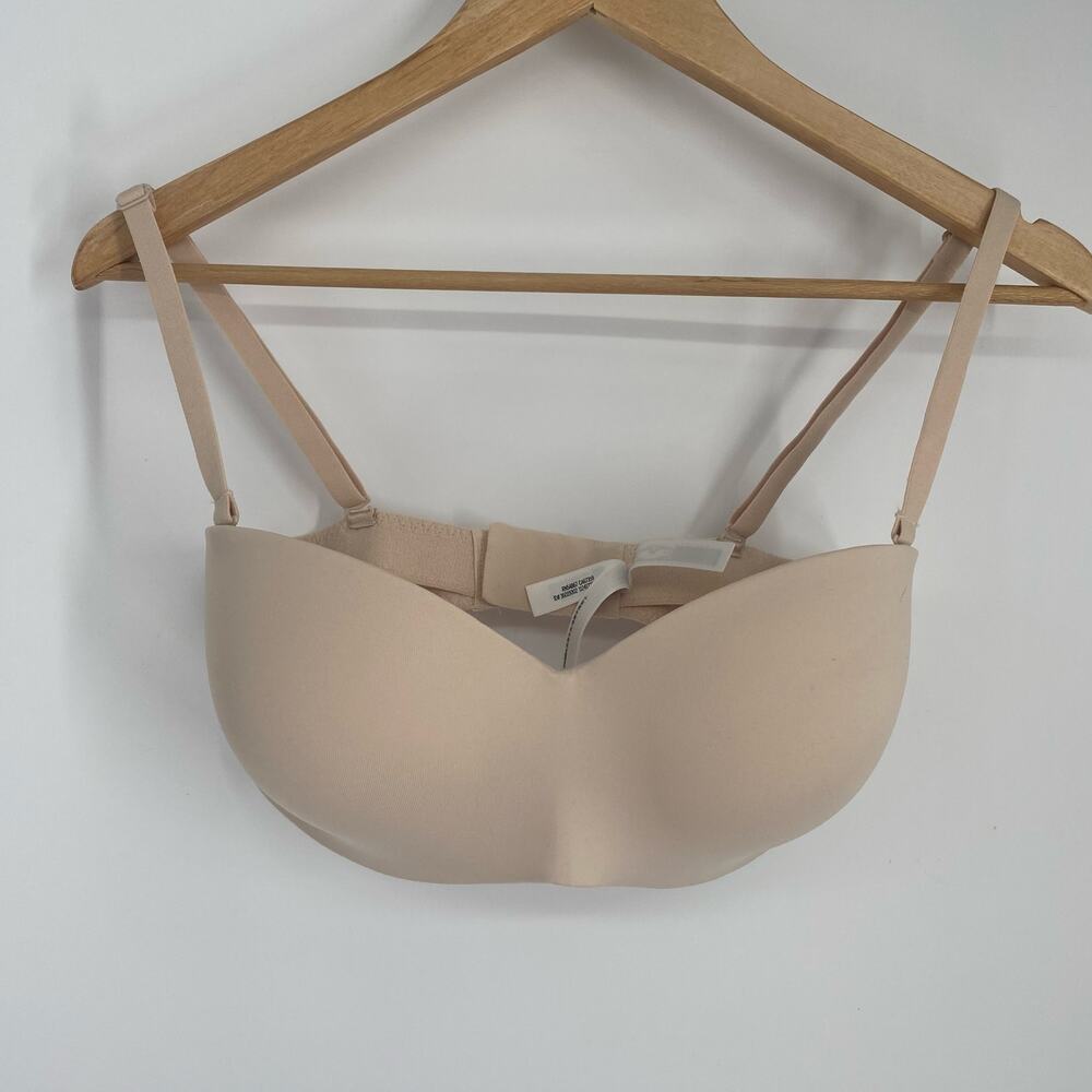 Pink Bra Women’s 34DD Beige Strapless PushUp Convertible Staple
